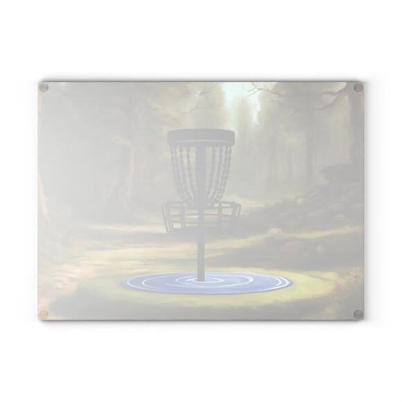 Disc Golf Tranquility Glass Cutting Board Discgolfer Kitchen Cooking Gift - Picture 6 of 8